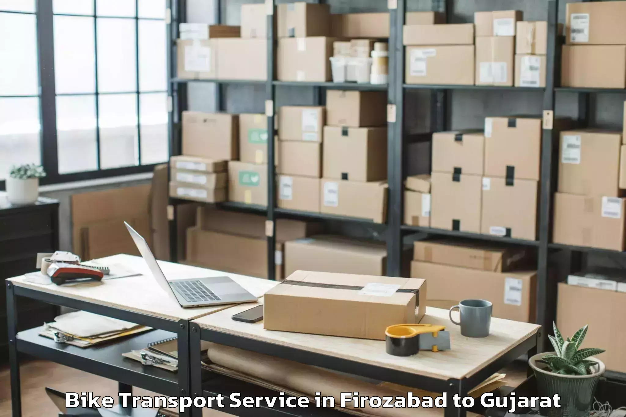 Professional Firozabad to Harij Bike Transport